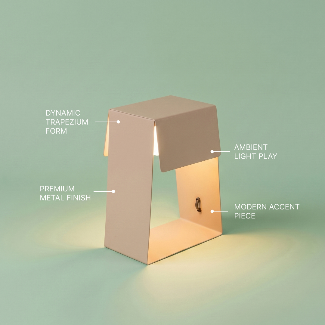 Fold Trapezium Table Lamp - Beige