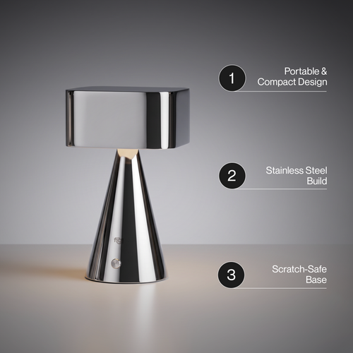 Chrome Portable Lamp Titanium