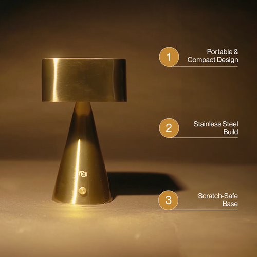 Chrome Portable Lamp Gold