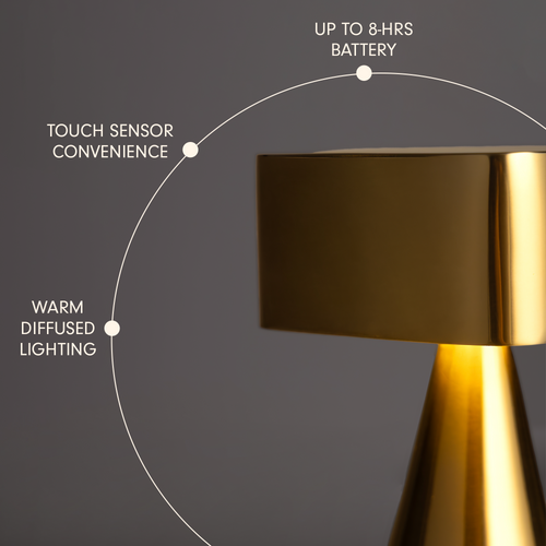 Chrome Portable Lamp Gold
