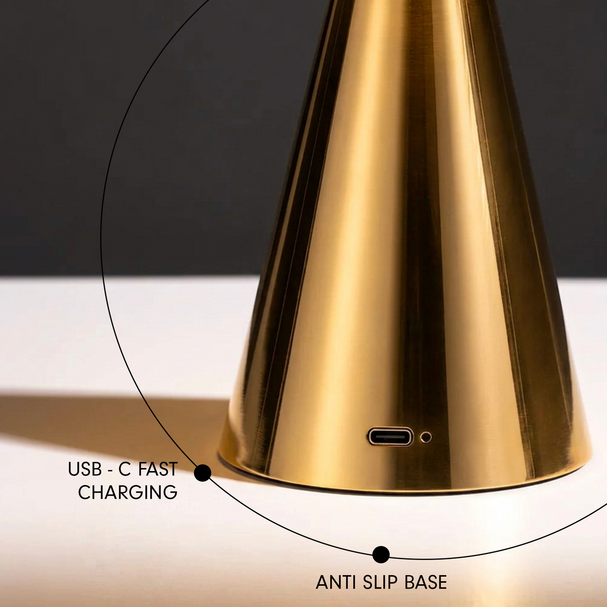 Chrome Portable Lamp Gold