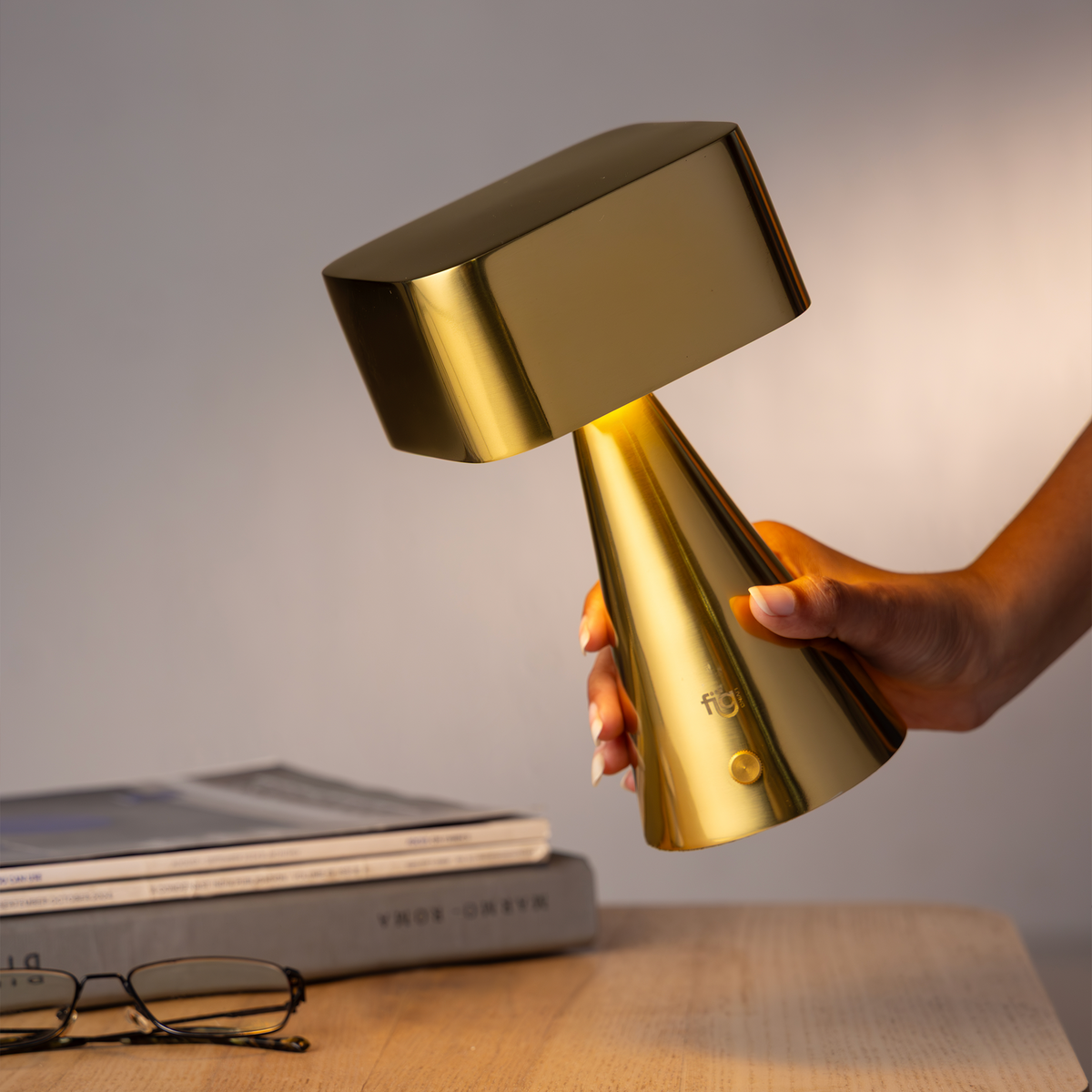 Chrome Portable Lamp Gold