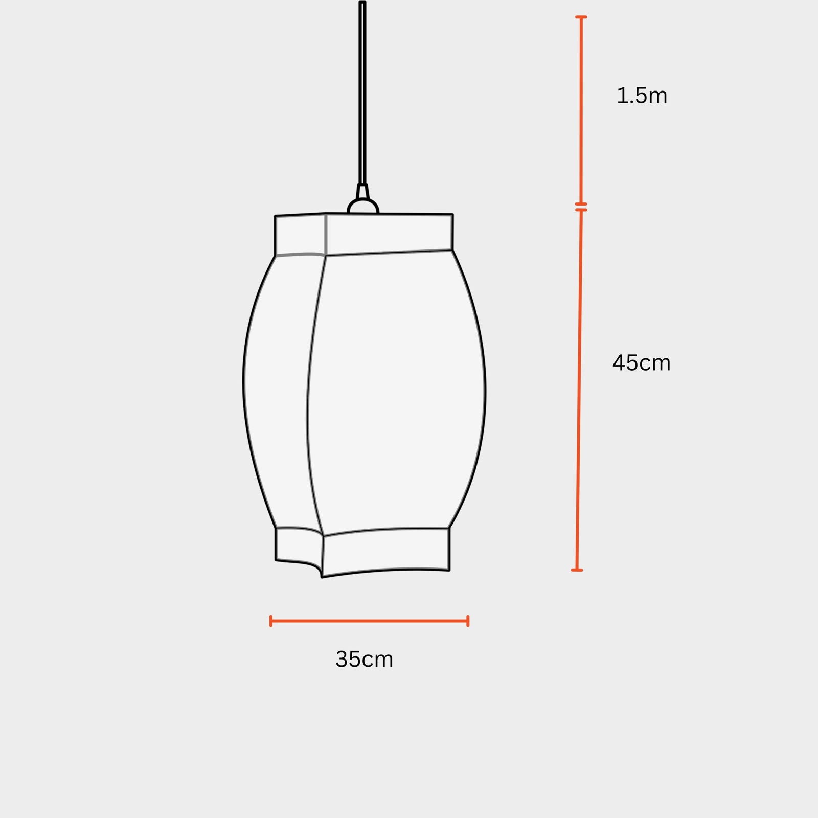 Arc Pendant Lamp - Corners, Spandex Fabric Pendant Light, Statement Hanging Light - FIG Living - Arc Pendant Lamp - Corners, Spandex Fabric Pendant Light, Statement Hanging Light - FIG Living