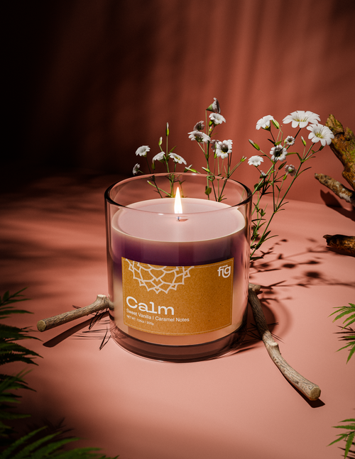 Calm Vanilla & Caramel Vegan Wax Candle - Palm Wax Scented