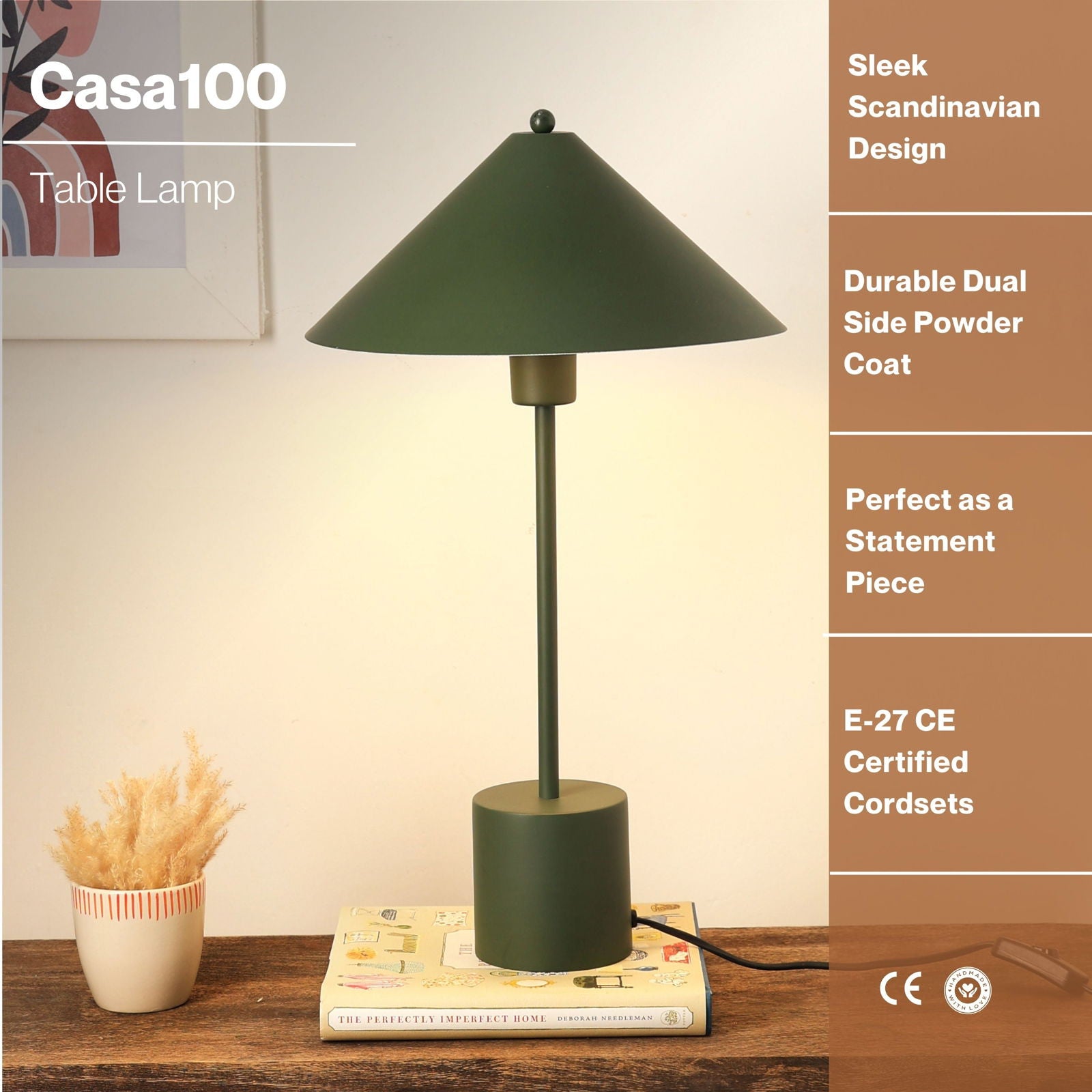 Casa 100 Table Lamp - Modern Scandinavian Design Desk lamp, Premium Metallic Finish Bedside Lamp, Easy Installation - FIG Living - Casa 100 Table Lamp - Modern Scandinavian Design Desk lamp, Premium Metallic Finish Bedside Lamp, Easy Installation - FIG Living
