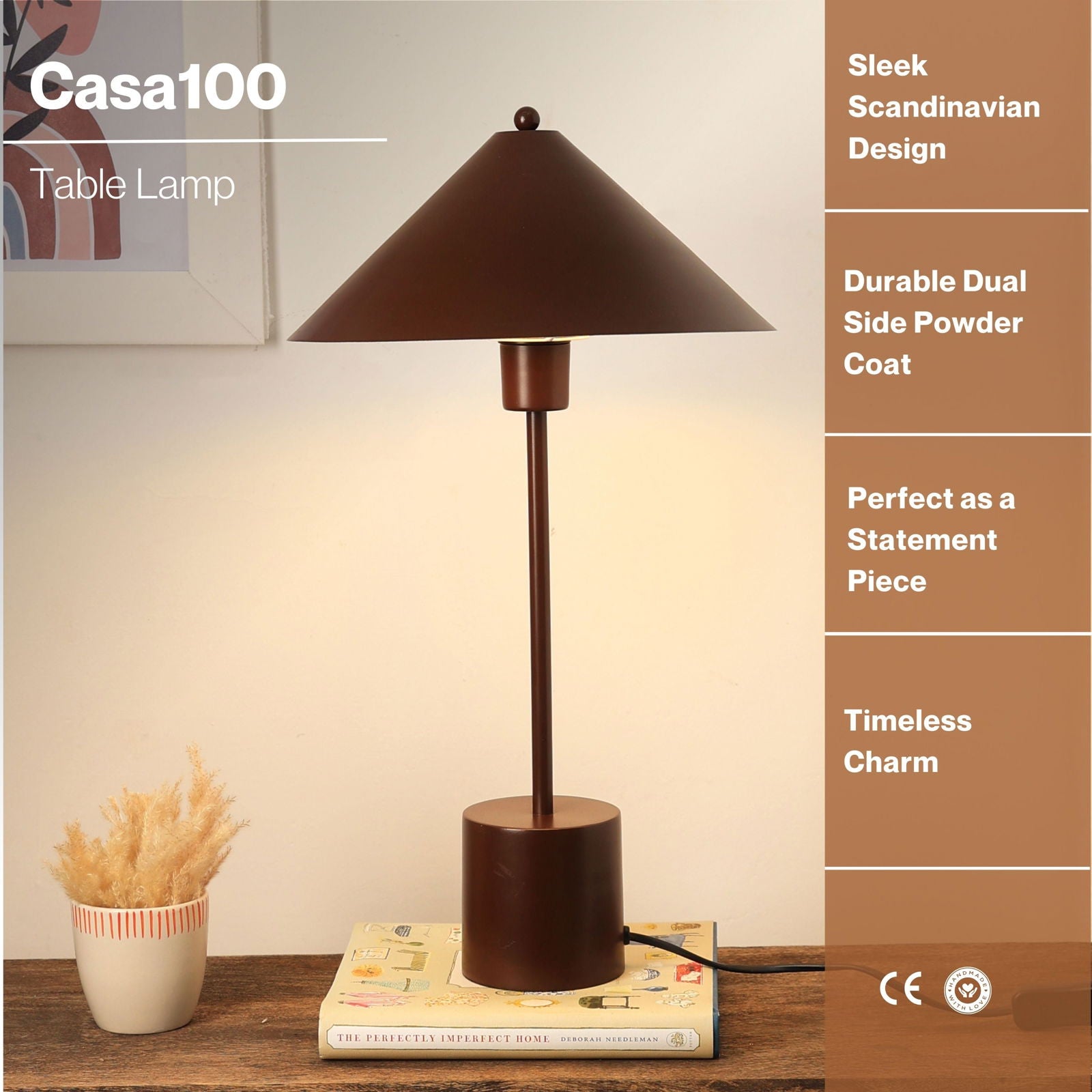 Casa 100 Table Lamp - Modern Scandinavian Design Desk lamp, Premium Metallic Finish Bedside Lamp, Easy Installation - FIG Living - Casa 100 Table Lamp - Modern Scandinavian Design Desk lamp, Premium Metallic Finish Bedside Lamp, Easy Installation - FIG Living