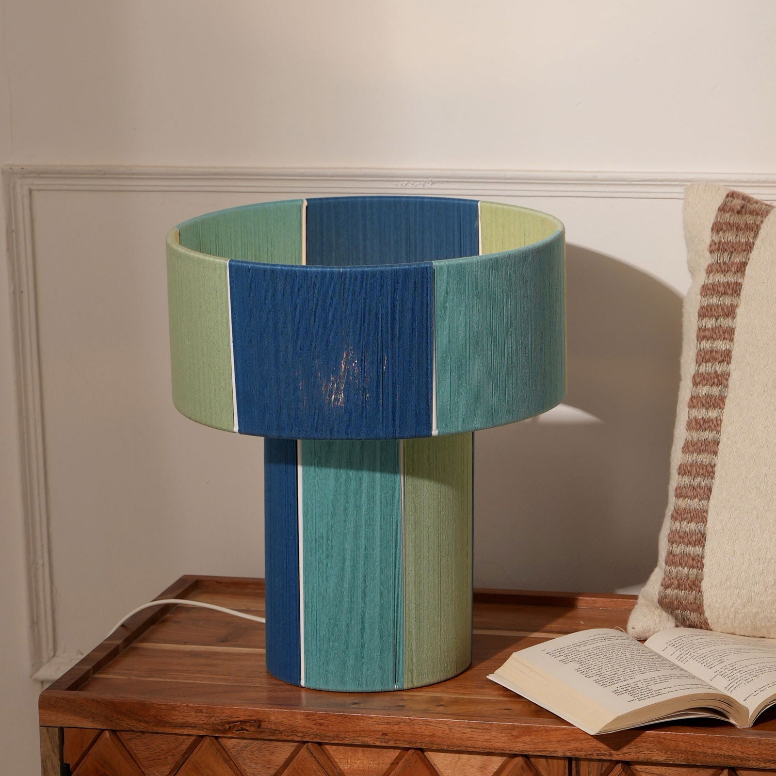Colour Story 500 table lamp- Colourful Yarns, Handwoven, Artisanal desk Lamp - FIG Living - 