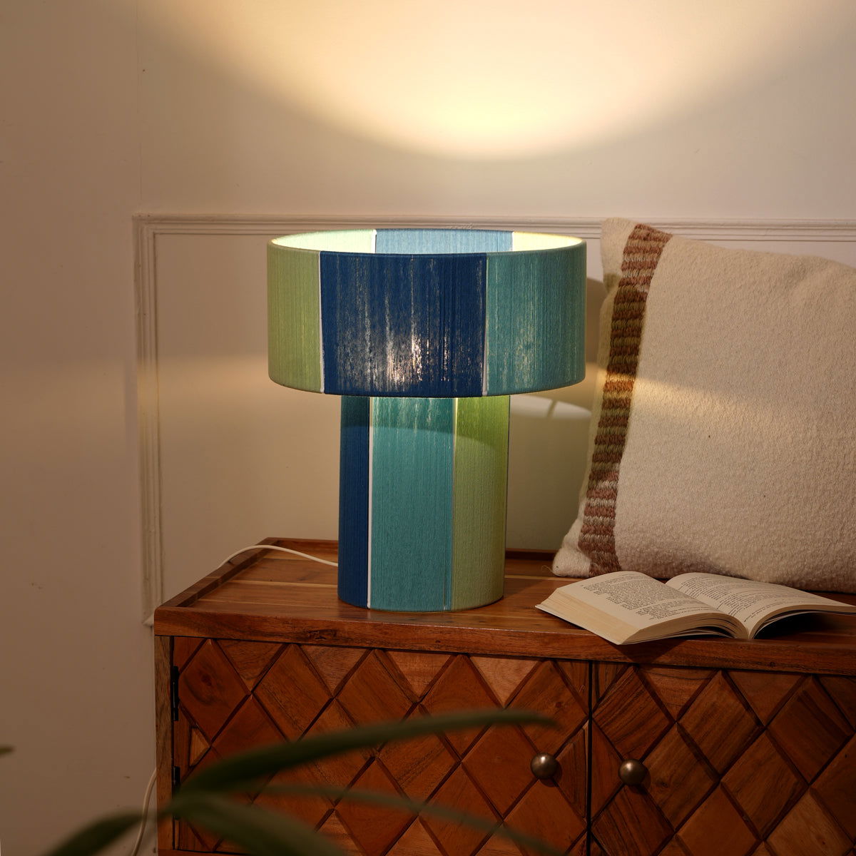 Colour Story 500 table lamp- Colourful Yarns, Handwoven, Artisanal desk Lamp - FIG Living - 