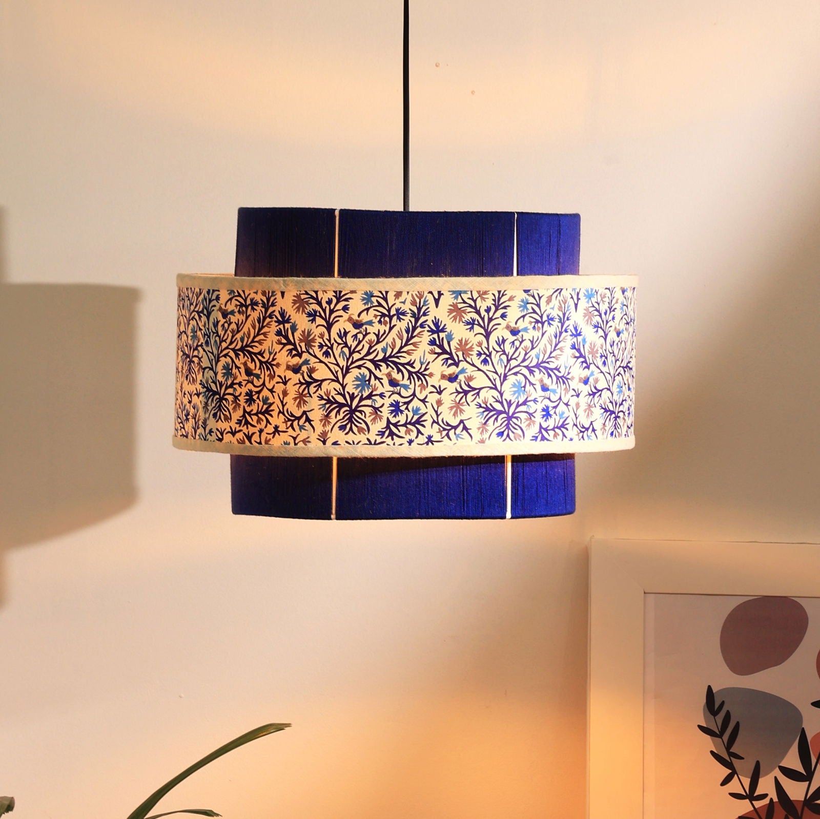 Colour Weave Pendant Lamp - Threading, Handmade Pendant Light, Scandi-Style Hanging Light - FIG Living - Colour Weave Pendant Lamp - Threading, Handmade Pendant Light, Scandi-Style Hanging Light Image