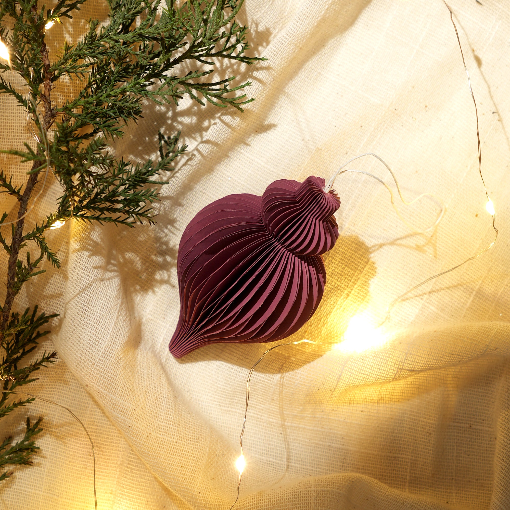 Festive Holiday Ornaments - Festive Red - Pack of 3