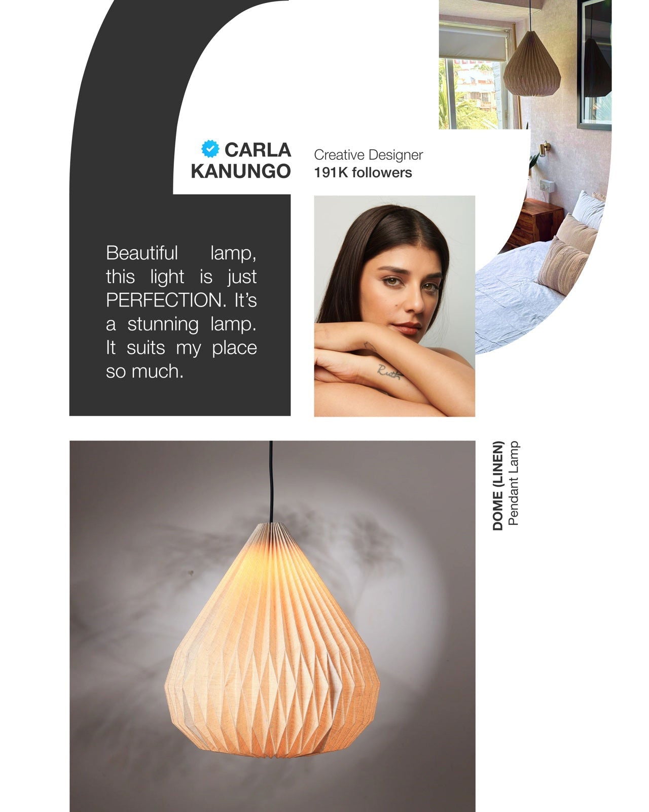 Dome Pendant Lamp - 100% European Linen Pendant Light, Elegant Dome Shape, Modern Design Hanging Light - FIG Living - Dome Pendant Lamp - 100% European Linen Pendant Light, Elegant Dome Shape, Modern Design Hanging Light - FIG Living
