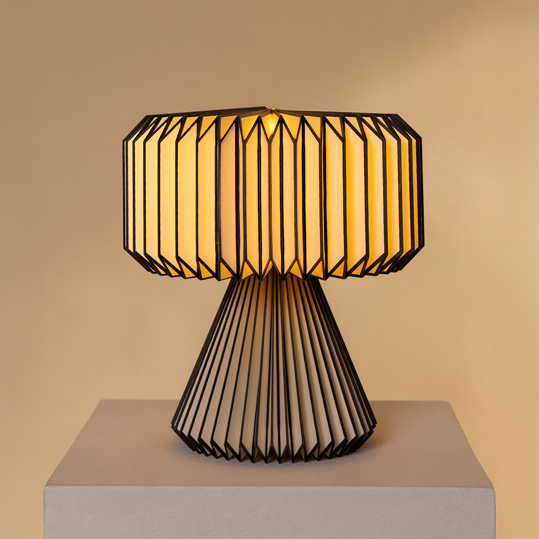 Orilamp  - Origami Black (Placement Print) Table Lamp