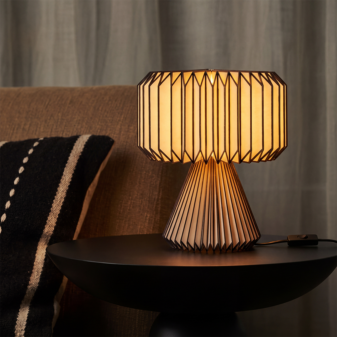 Orilamp  - Origami Black (Placement Print) Table Lamp