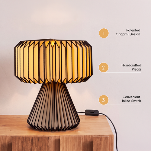 Orilamp  - Origami Black (Placement Print) Table Lamp