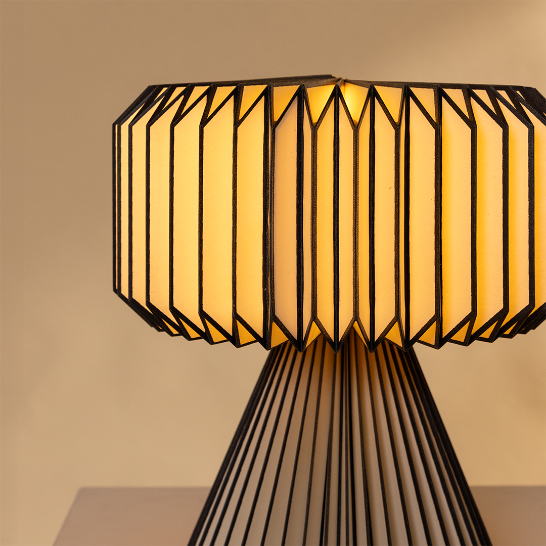 Orilamp  - Origami Black (Placement Print) Table Lamp