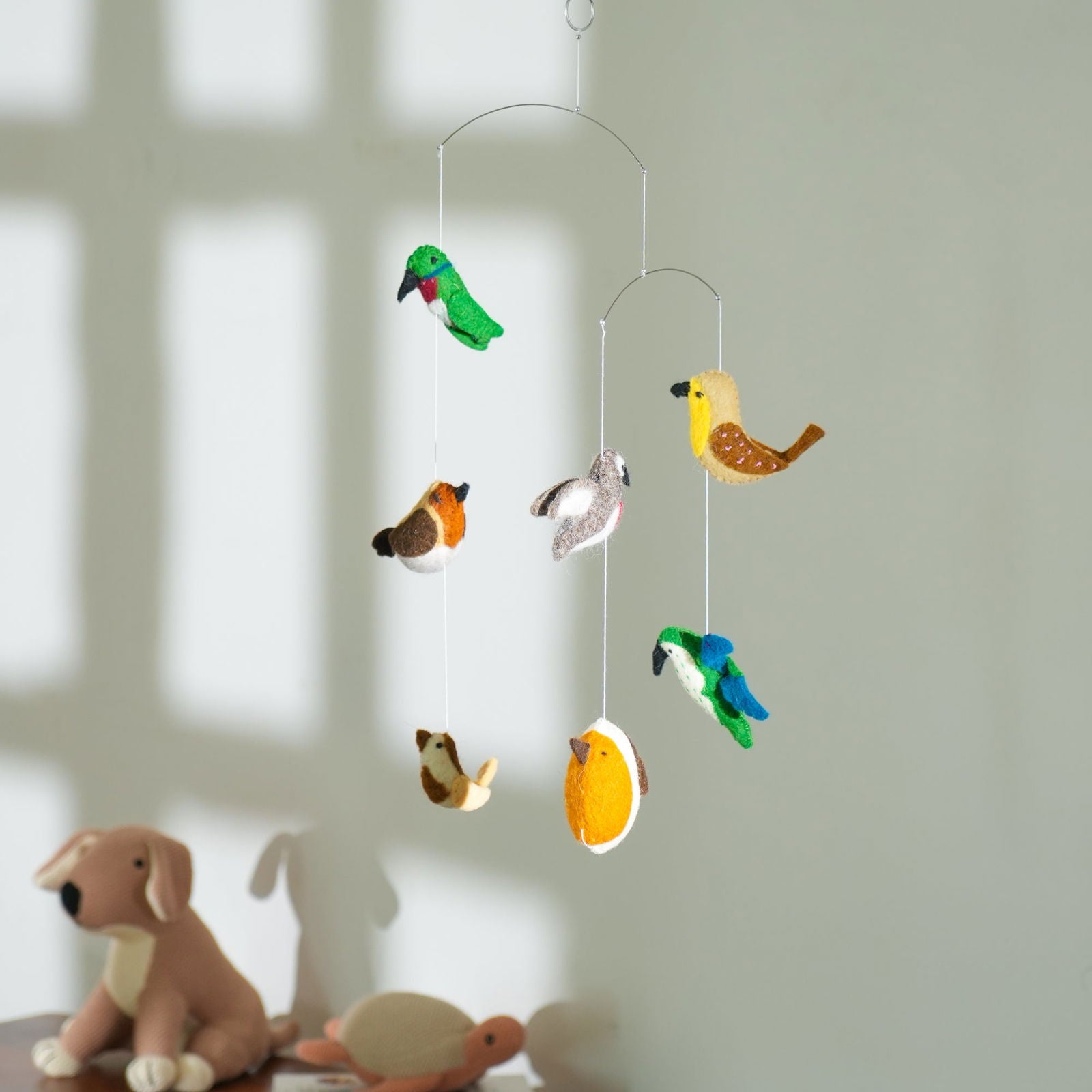 Felt Ornaments Hanging Mobile (Birds) - Kids hanging wall Decor, Ornaments, Hanging Mobiles made from Wool - FIG Living - Felt Ornaments Hanging Mobile (Birds) - Kids hanging wall Decor, Ornaments, Hanging Mobiles made from Wool - FIG Living