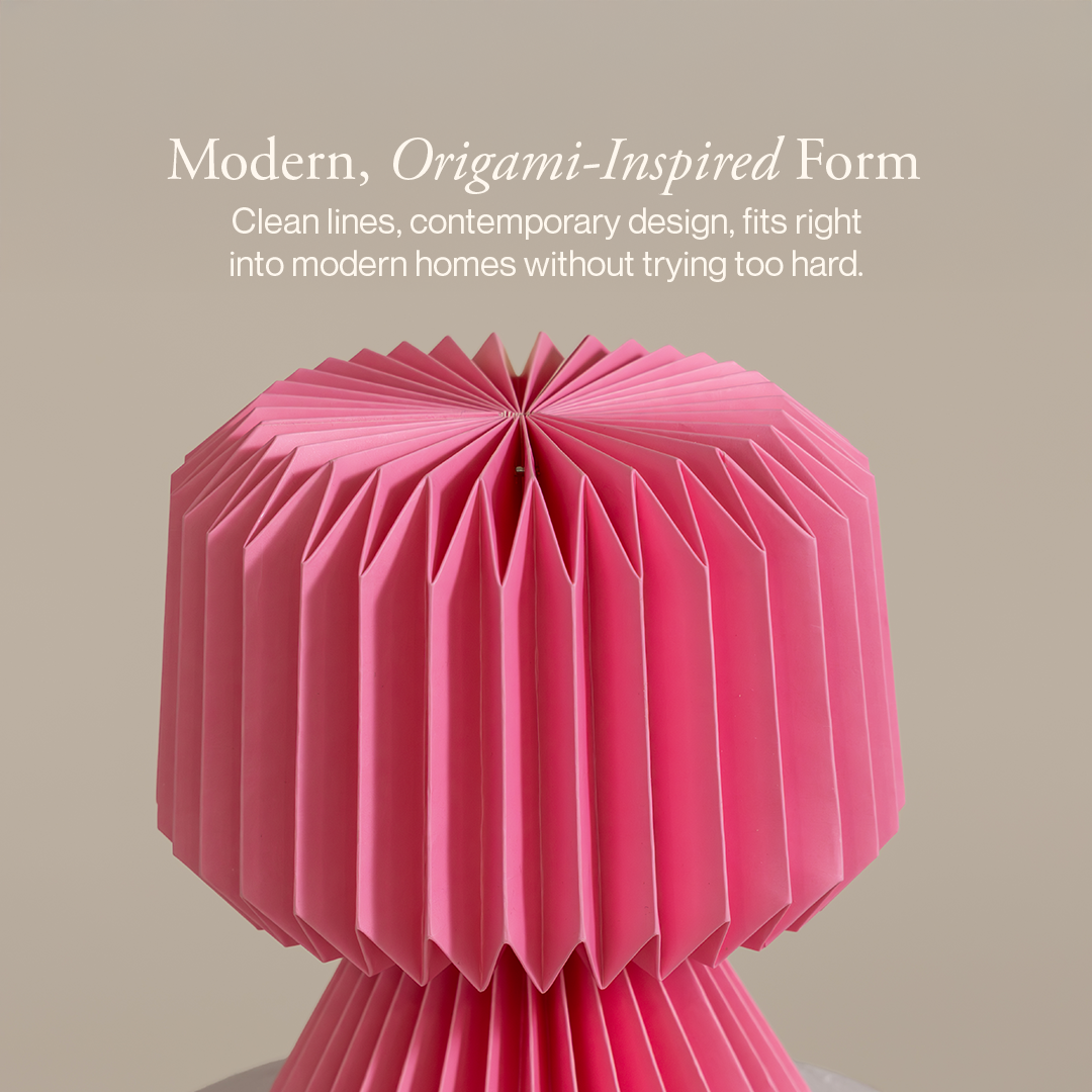 Origami Mini Orilamp Pink Foldable Paper Table Lamp Light