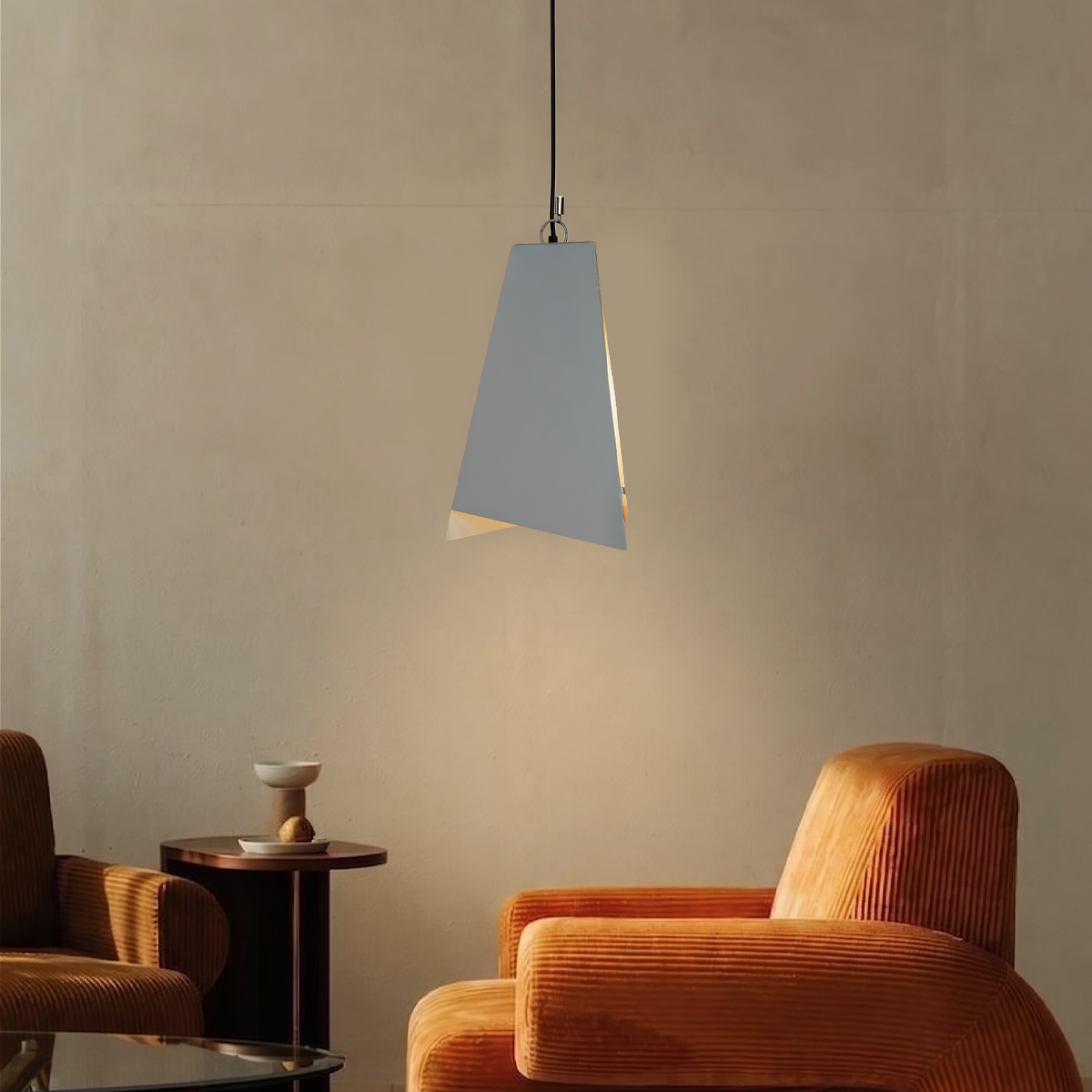 Fold Delta Pendant Lamp - Ash Grey
