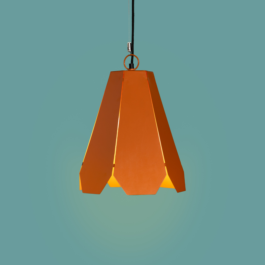 Fold Hexa Pendant Lamp - Tangerine