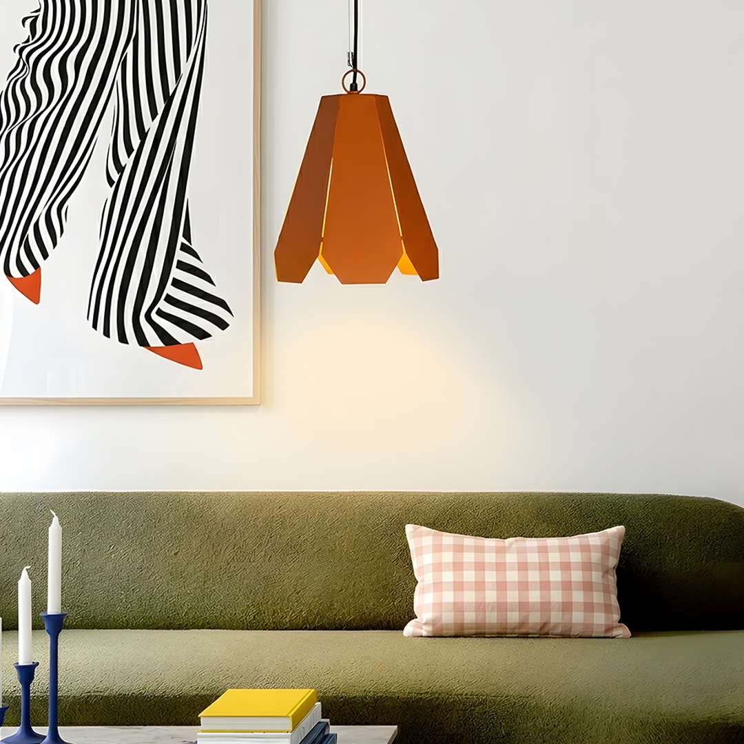 Fold Hexa Pendant Lamp - Tangerine