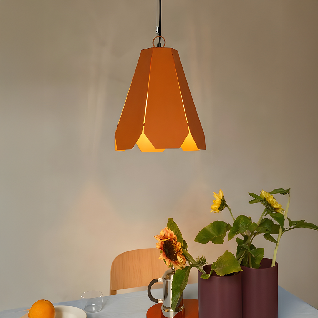 Fold Hexa Pendant Lamp - Tangerine