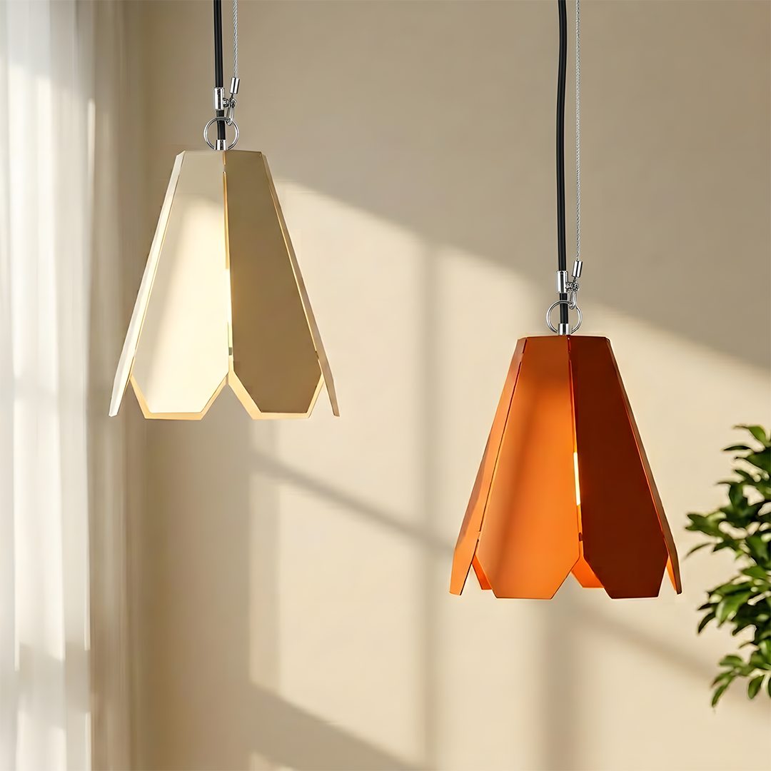 Fold Hexa Pendant Lamp - Tangerine