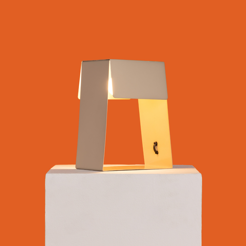 Fold Trapezium Table Lamp - Beige