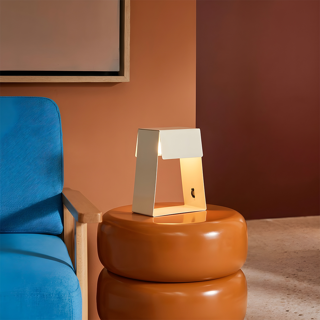 Fold Trapezium Table Lamp - Beige