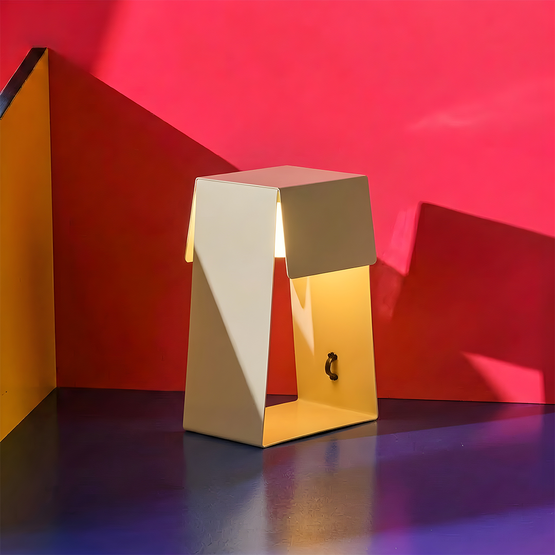 Fold Trapezium Table Lamp - Beige