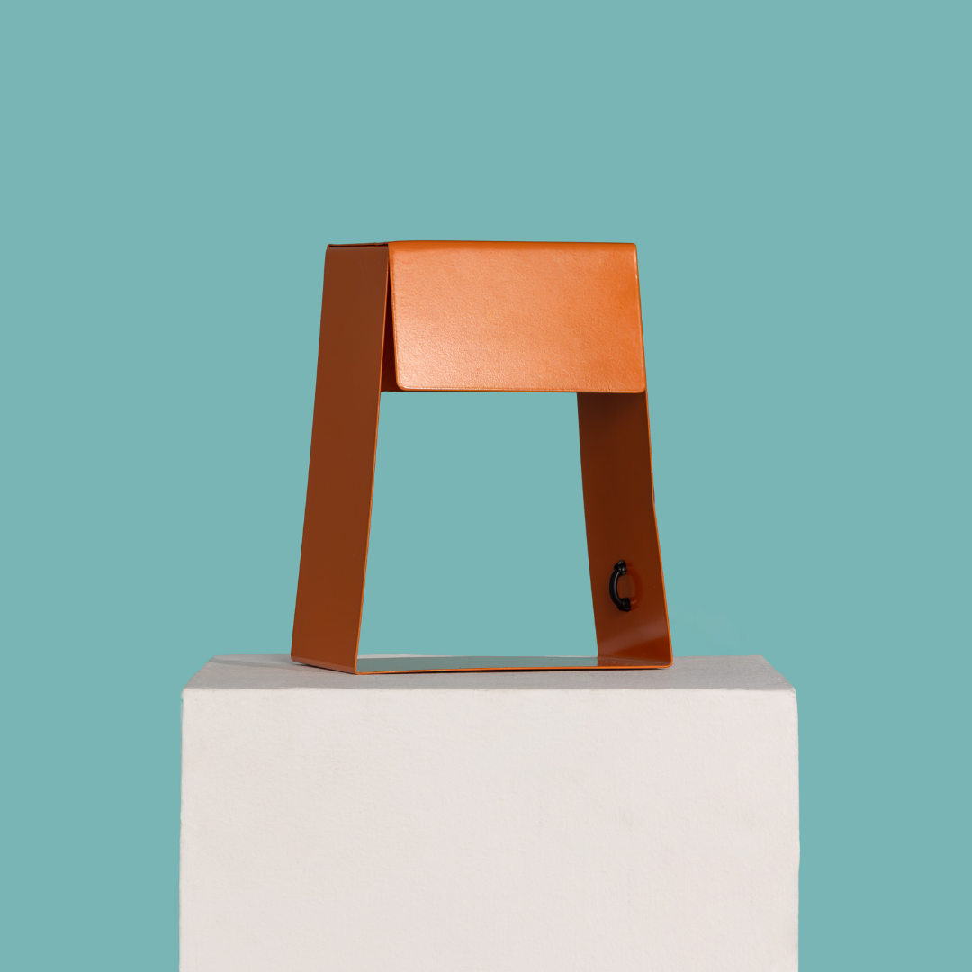Fold Trapezium Table Lamp - Tangerine