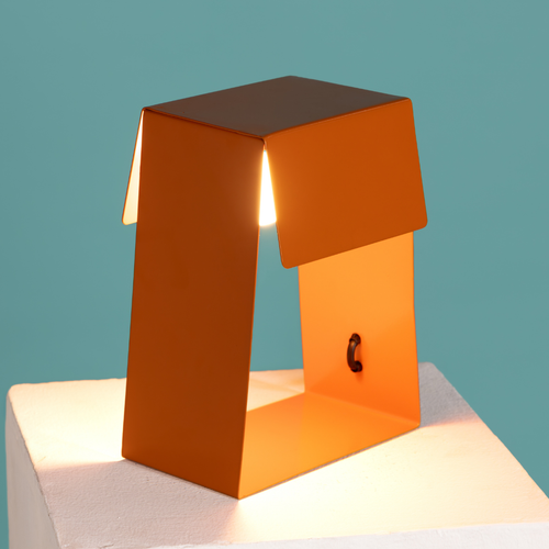 Fold Trapezium Table Lamp - Tangerine