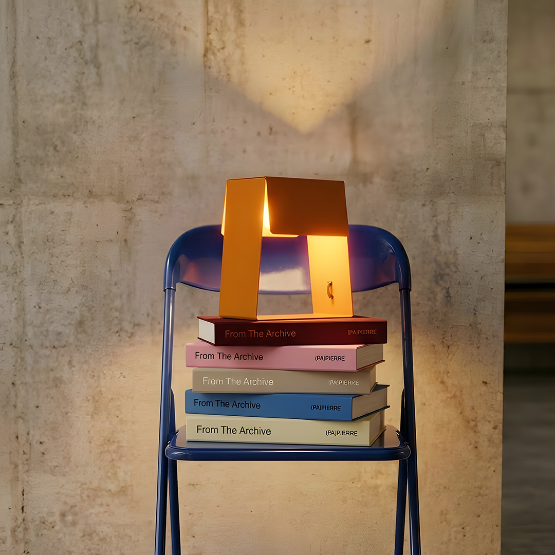 Fold Trapezium Table Lamp - Tangerine