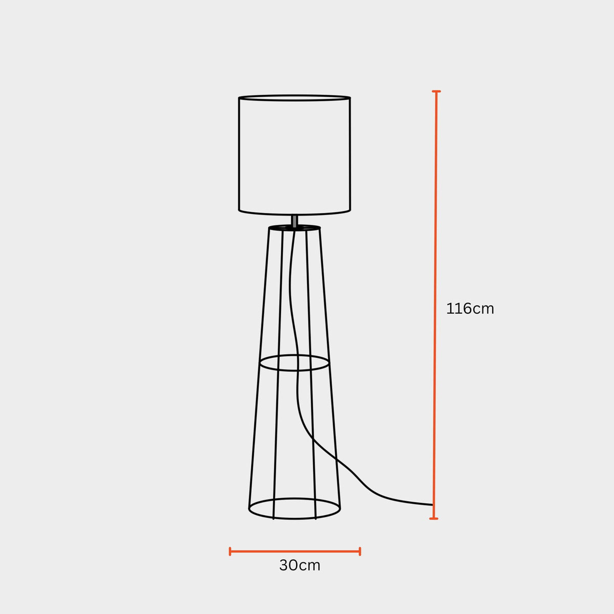 IKKAT 100 Floor Lamp - Ikkat Fabric, Floor Light, Indian Tripod Lamp and Scandinavia fusion, modern lighting, trending Standing Lamp - FIG Living - 