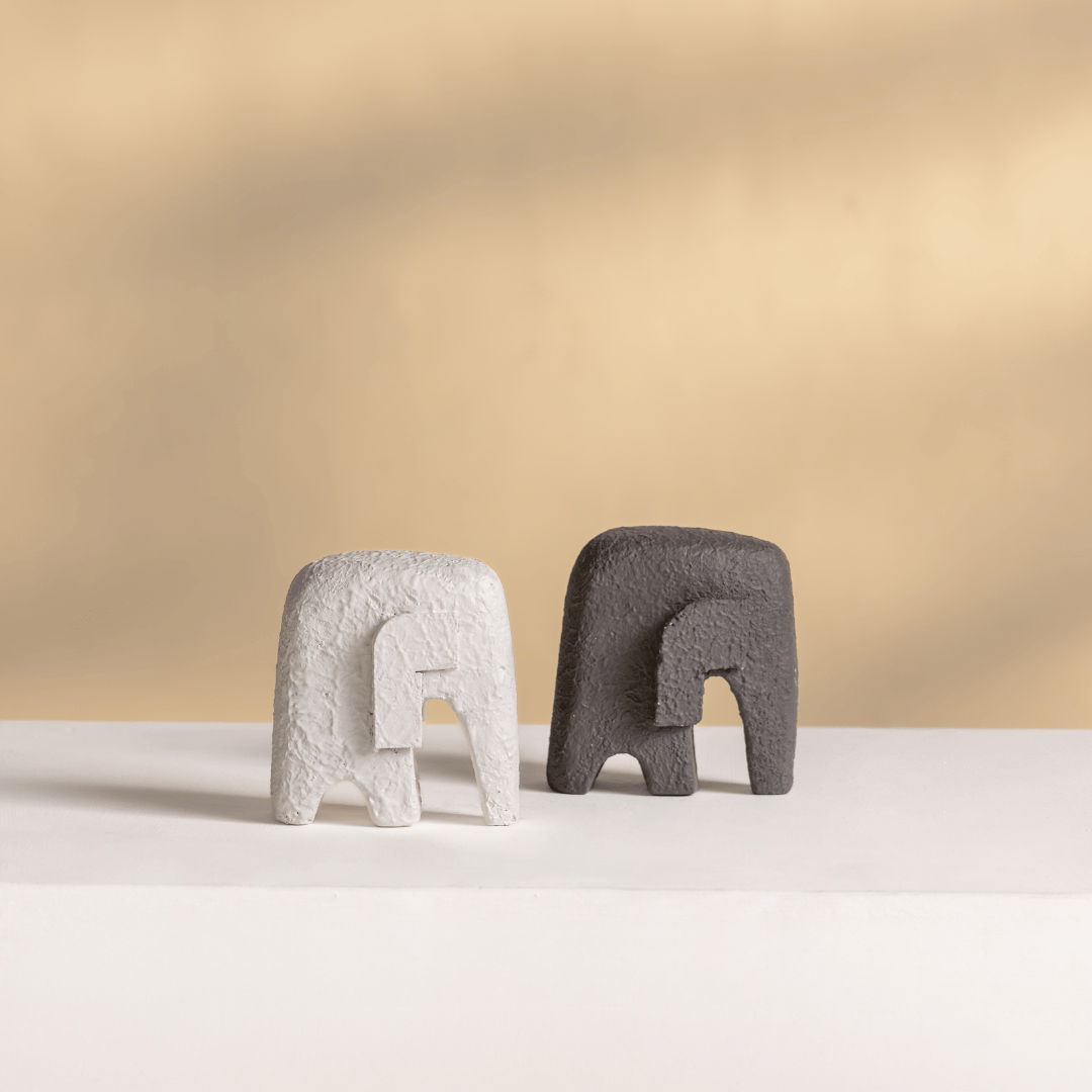 modern grey elephant figurine tabletop decor