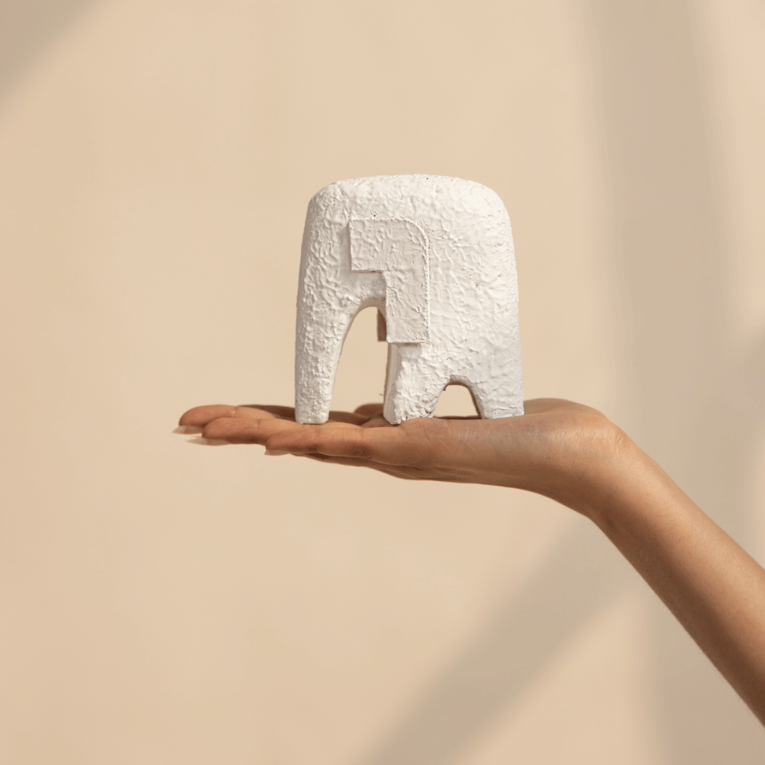 white elephant sculpture living room decor