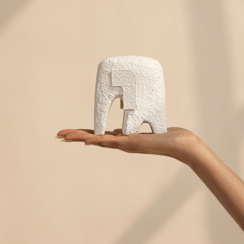 white elephant sculpture living room decor