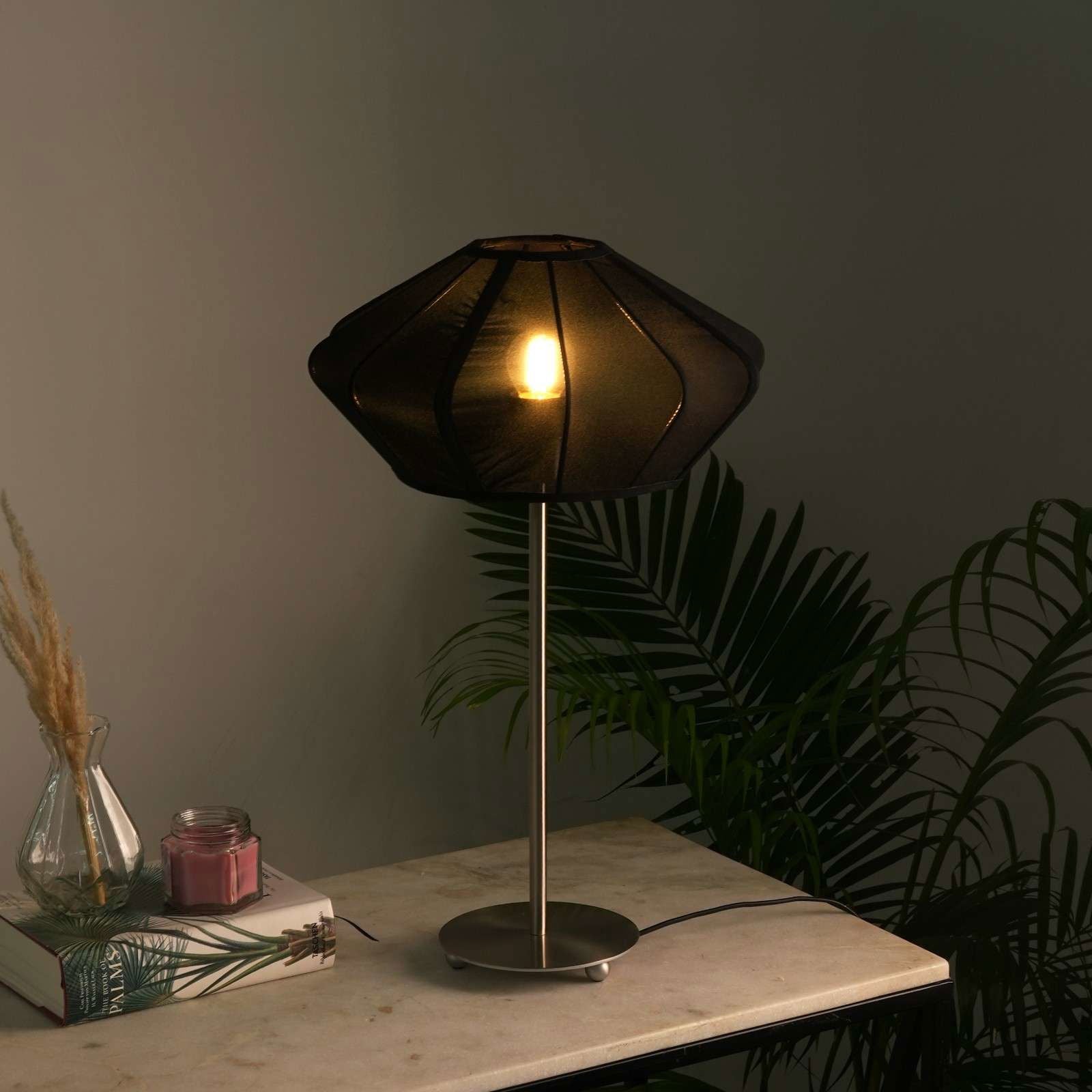 LUXE COLLECTION - PARIS TABLE LAMP (BLACK) - PREMIUM CHIFFON FABRIC DESK LAMP, METALLIC SPACER, SOFT WARM GLOW, MOOD ENHANCEMENT LIGHTING - FIG Living - LUXE COLLECTION - PARIS TABLE LAMP (BLACK) - PREMIUM CHIFFON FABRIC DESK LAMP, METALLIC SPACER, SOFT WARM GLOW, MOOD ENHANCEMENT LIGHTING - FIG Living