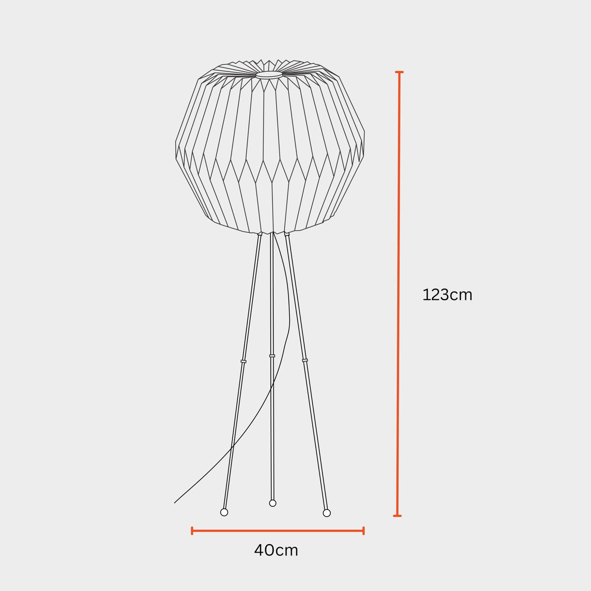 Lifo Floor Lamp - Origami, Linen Floor Light, Knock Down Tripod standing Lamp - FIG Living - 