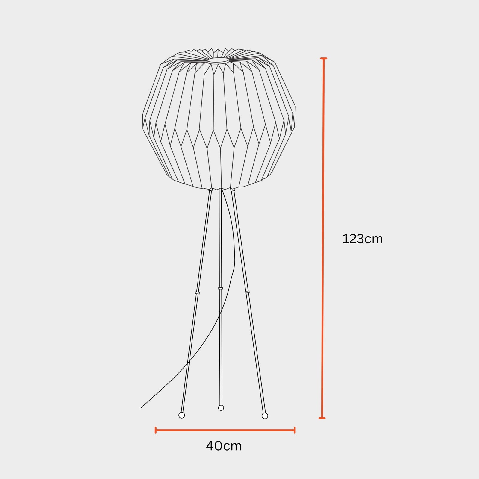 Lifo Floor Lamp - Origami, Linen Floor Light, Knock Down Tripod standing Lamp - FIG Living - 
