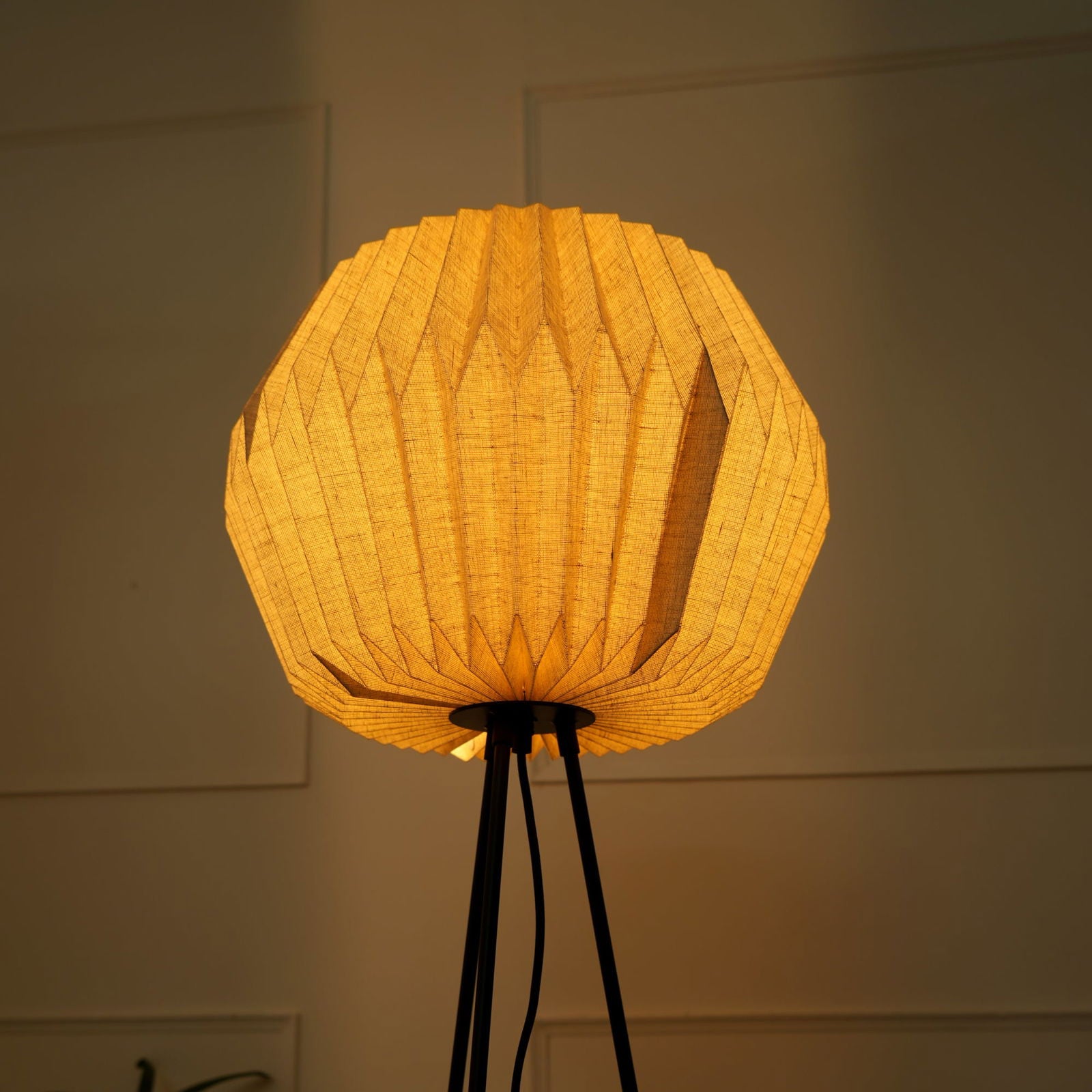 Lifo Floor Lamp - Origami, Linen Floor Light, Knock Down Tripod standing Lamp - FIG Living - Lifo Floor Lamp - Origami, Linen Floor Light, Knock Down Tripod standing Lamp Image