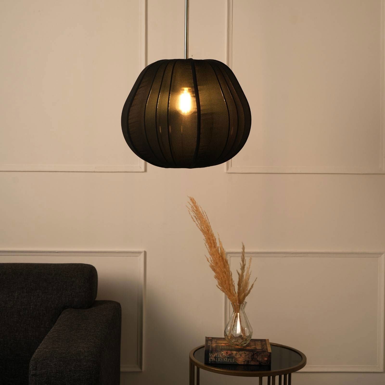 Luxe Collection Pendant Lamp - Berlin Pendant Light - Premium Chiffon Fabric, Metallic Spacer, Soft Warm Glow, Mood Enhancement Hanging Light - FIG Living - Luxe Collection Pendant Lamp - Berlin Pendant Light - Premium Chiffon Fabric, Metallic Spacer, Soft Warm Glow, Mood Enhancement Hanging Light - FIG Living