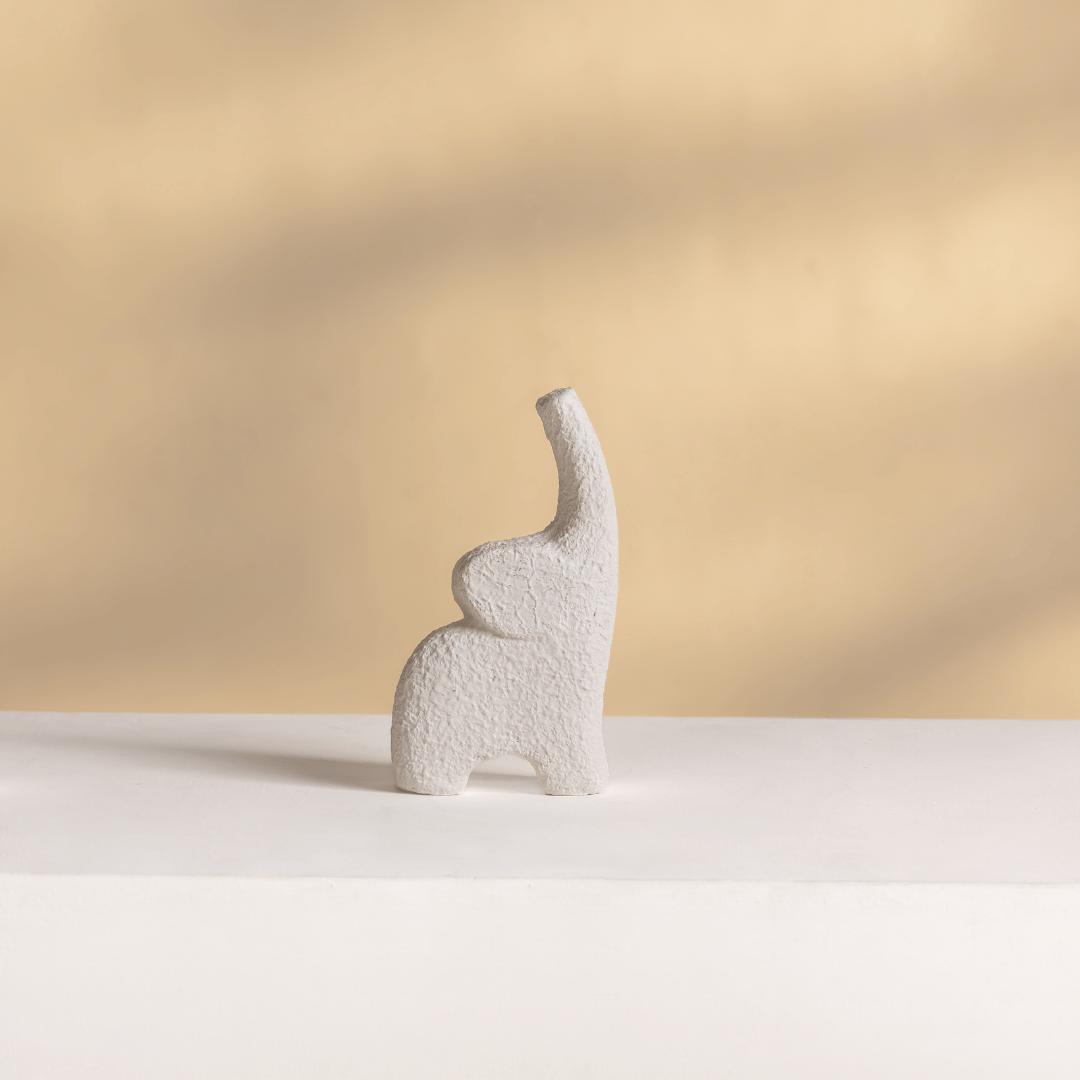 mini white elephant figurine home decor