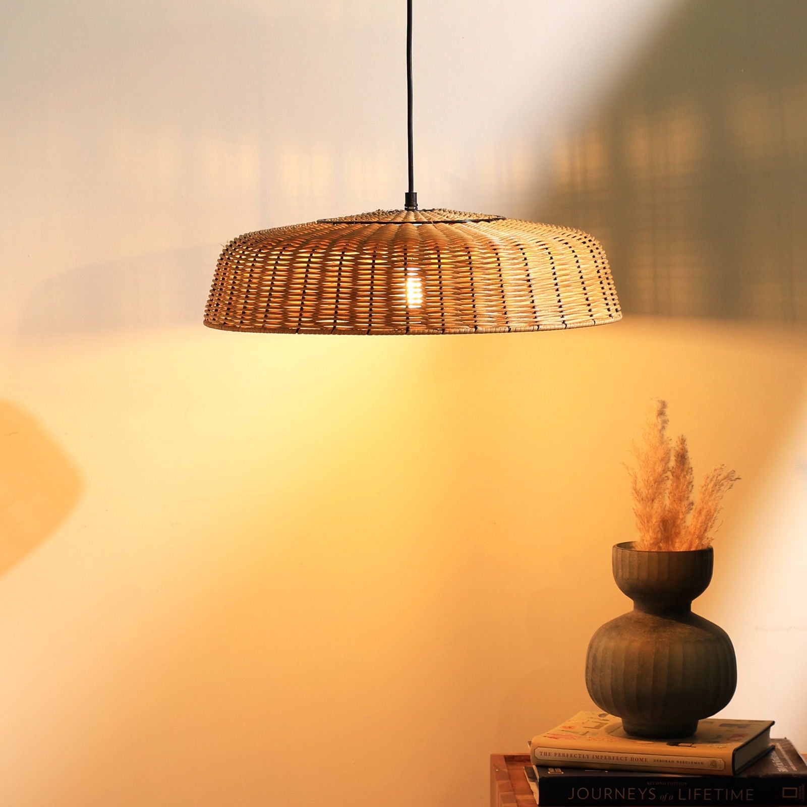 Natural Opulence Pendant Light - Natural Rattan and Cane Pendant Lamp, Handmade Hanging Light in India - FIG Living - Natural Opulence Pendant Light - Natural Rattan and Cane Pendant Lamp, Handmade Hanging Light in India - FIG Living