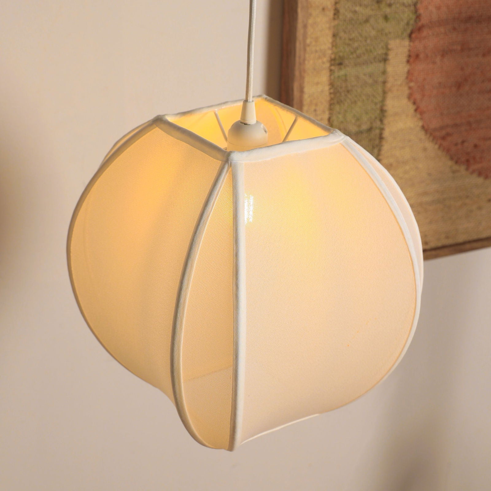 Nimbus Pendant Lamp - Corners, Spandex Fabric Pendant Light For Living Room, Decorative Hanging Light - FIG Living - Nimbus Pendant Lamp - Corners, Spandex Fabric Pendant Light For Living Room, Decorative Hanging Light - FIG Living