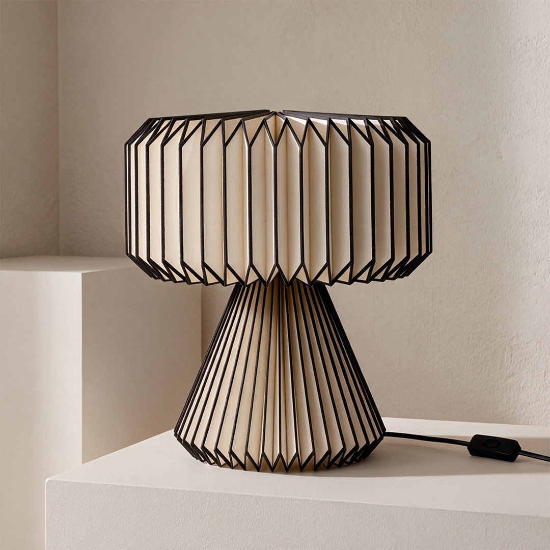 Orilamp  - Origami Black (Placement Print) Table Lamp