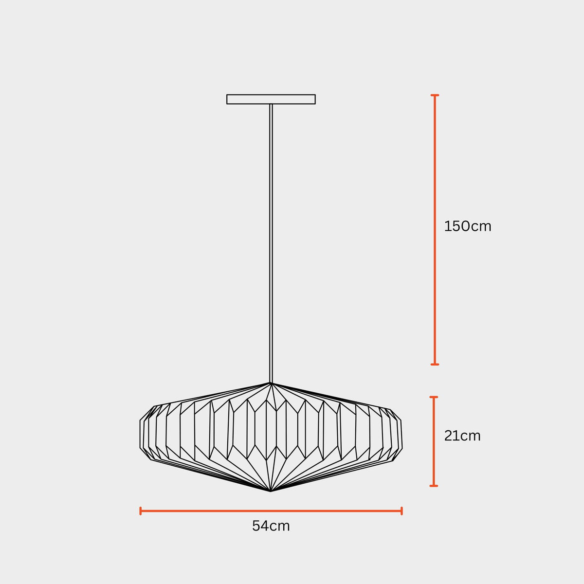 Oblong 2 (Linen) - European Linen, Disc Shaped Pendant, Handpleated Origami - FIG Living - 