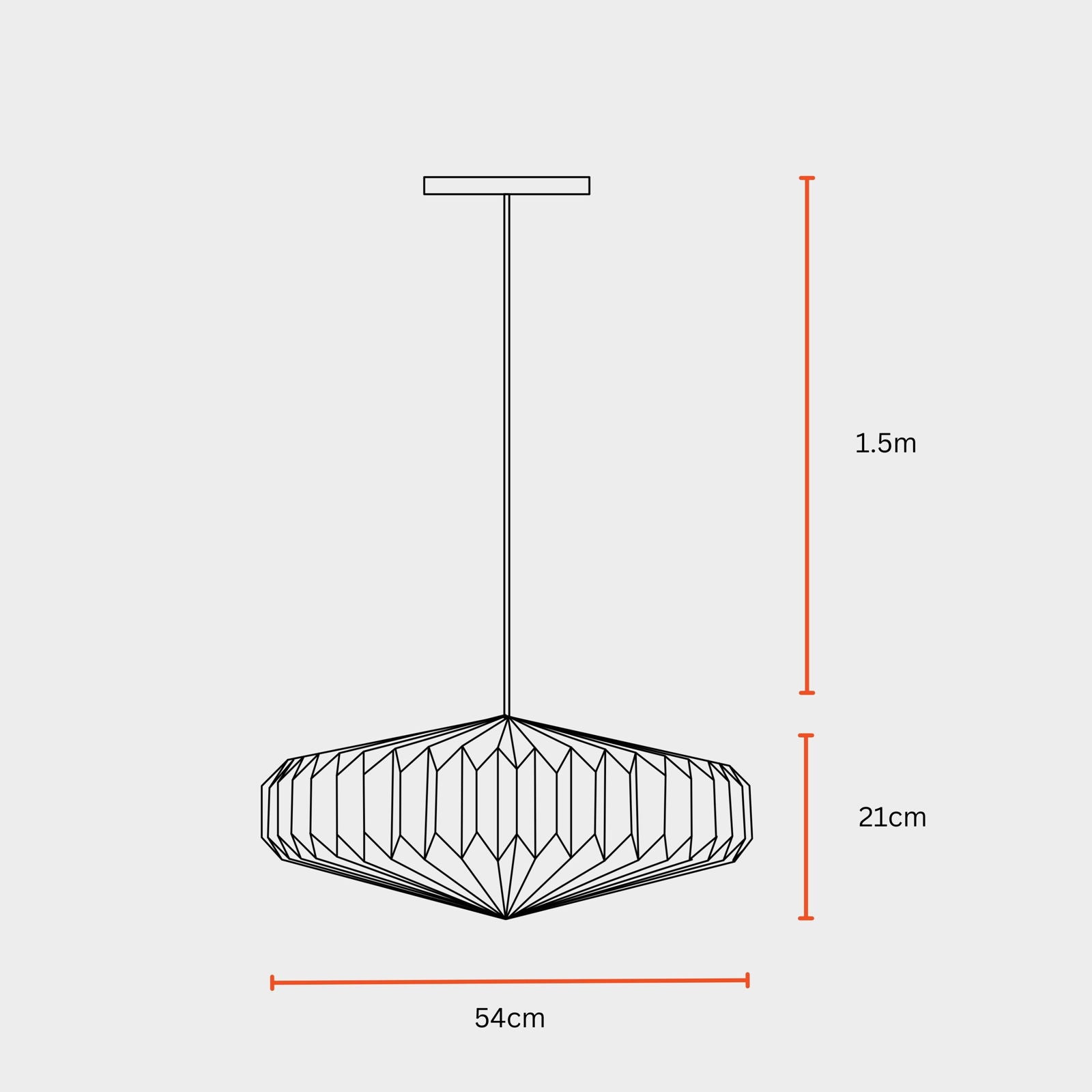 Oblong 2 Pendant Lamp - Paper Origami Pendant Light, Handpleating, Origami Lampshade, Scandinavian Design Hanging Light - FIG Living - Oblong 2 Pendant Lamp - Paper Origami Pendant Light, Handpleating, Origami Lampshade, Scandinavian Design Hanging Light - FIG Living