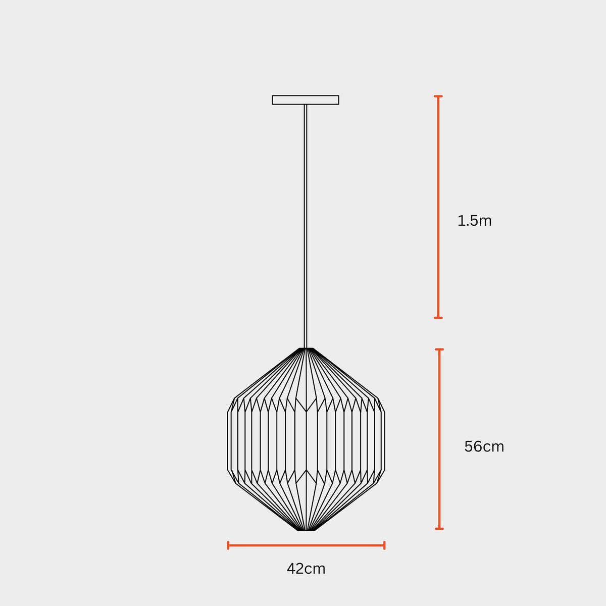 Oblong Pendant Lamp - Paper Origami Pendant Light , Handpleating, Origami Lampshade, Scandinavian Design Hanging Light - FIG Living - Oblong Pendant Lamp - Paper Origami Pendant Light , Handpleating, Origami Lampshade, Scandinavian Design Hanging Light - FIG Living