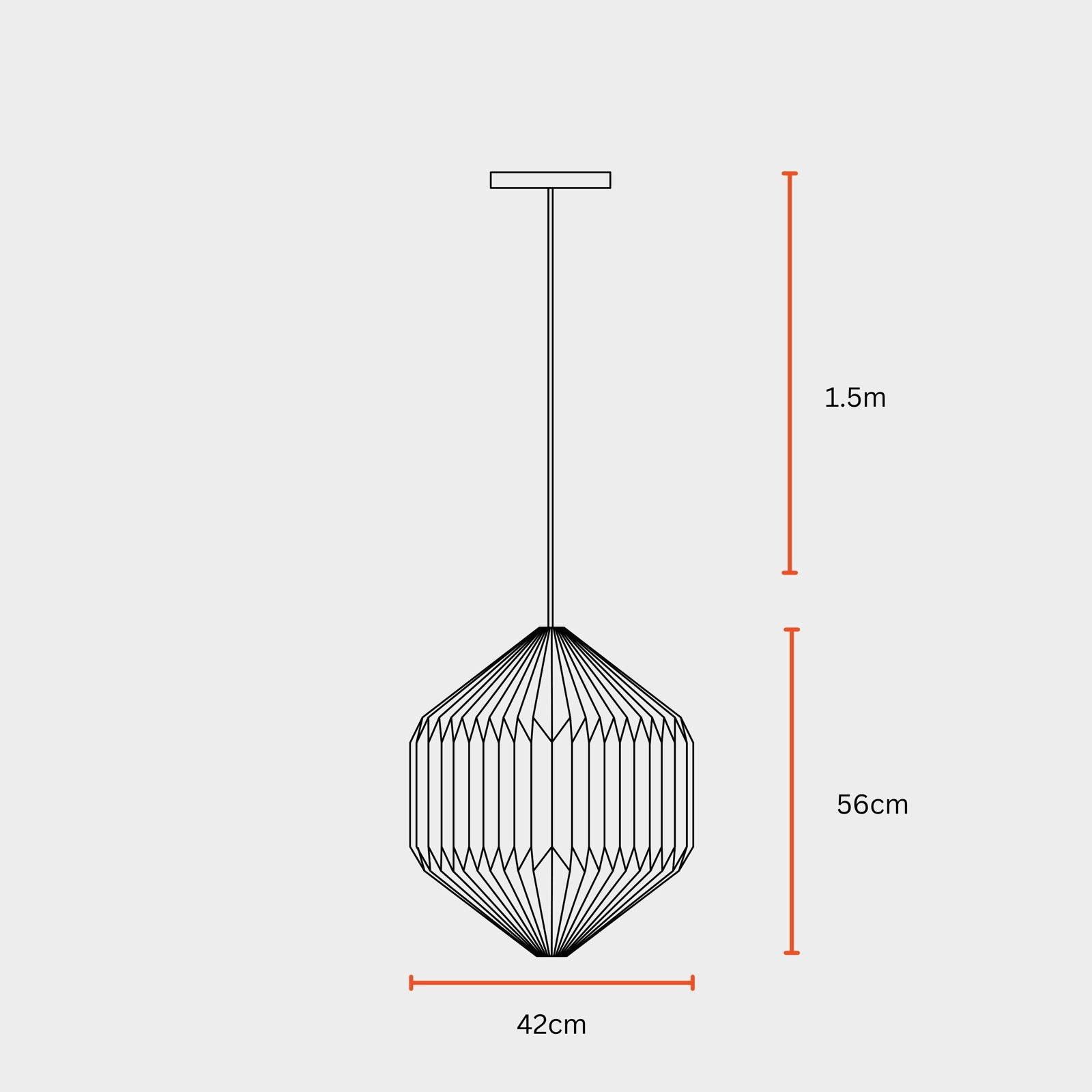 Oblong Pendant Lamp - Paper Origami Pendant Light , Handpleating, Origami Lampshade, Scandinavian Design Hanging Light - FIG Living - Oblong Pendant Lamp - Paper Origami Pendant Light , Handpleating, Origami Lampshade, Scandinavian Design Hanging Light - FIG Living