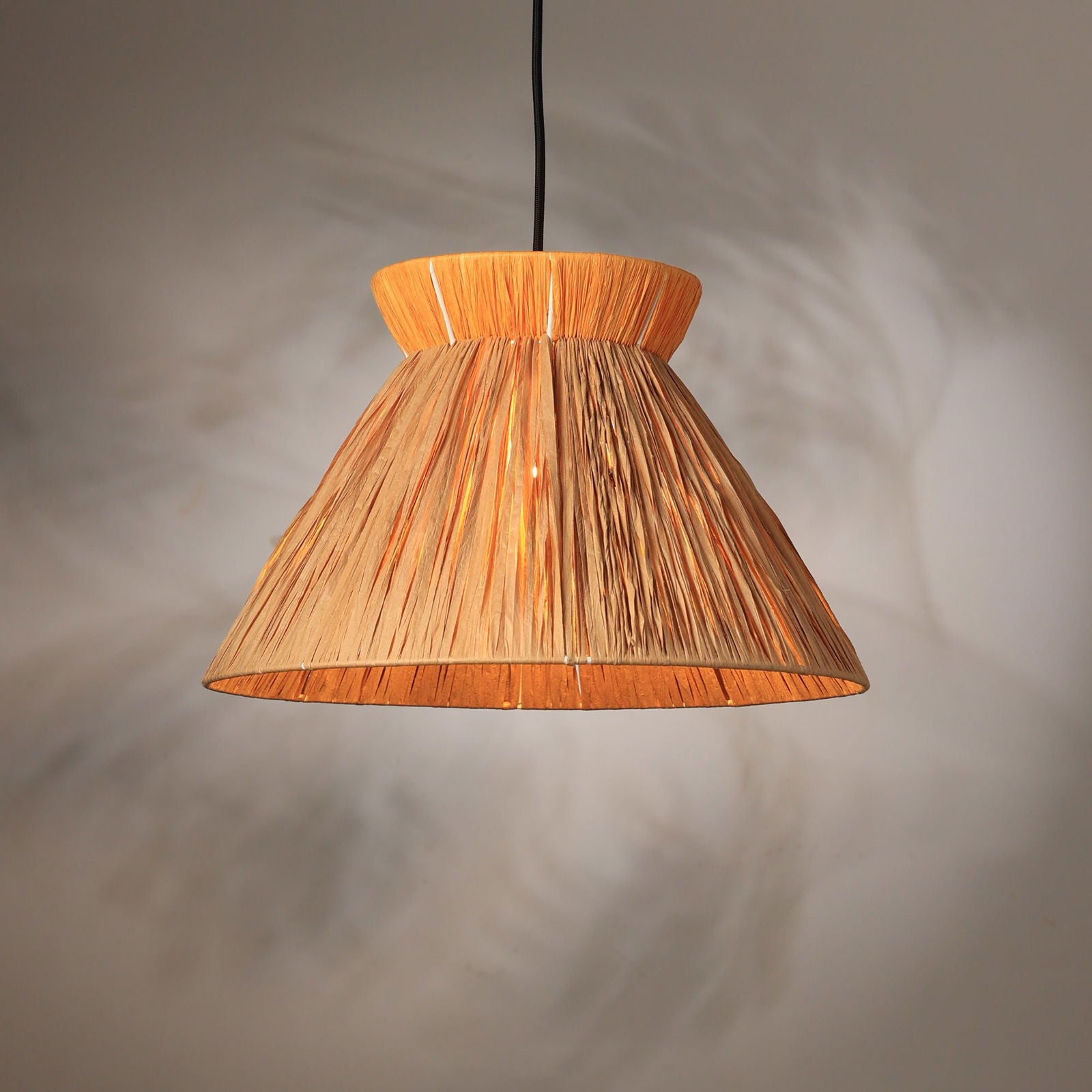 Ombre Pendant Lamp - Raffia Hanging Light, Handmade Pendant Light, Modern Decorative Lighting - FIG Living - Ombre Pendant Lamp - Raffia Hanging Light, Handmade Pendant Light, Modern Decorative Lighting - FIG Living